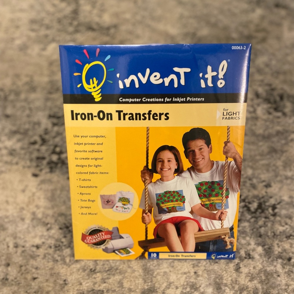 Invent It! iron-on transfers (10 sheets): New